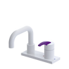 Rubinet 4" Centre Single Control Lav. Set. with Genesis spout (less drain) White