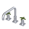 Rubinet Widespread Kitchen Set with Genesis Spout Satin Chrome