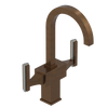 Rubinet Single Hole Dual Handle Lav. Set. (less drain) Tuscan Brass