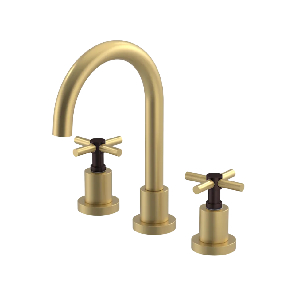 Rubinet Widespread Lav. Set. (less drain) Satin Brass