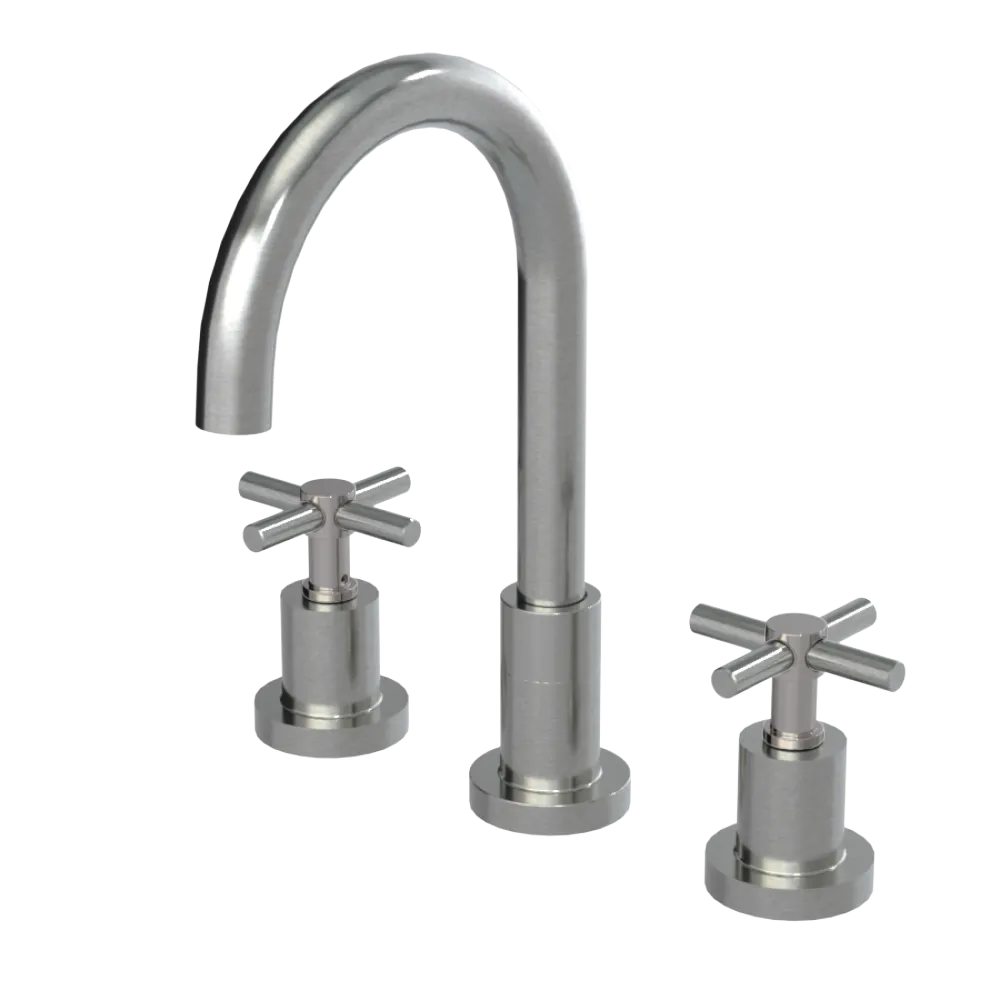 Rubinet Widespread Kitchen Set with LaSalle Spout Satin Nickel