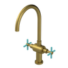 Rubinet Two Handle Single Hole Kitchen Set with LaSalle Spout Antique Brass Matt