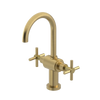 Rubinet Single Hole Dual Handle Lav. Set with LaSalle Spout (less drain) Satin Brass