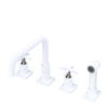 Rubinet Widespread Kitchen Set with Genesis Spout with Hand Spray Matt White