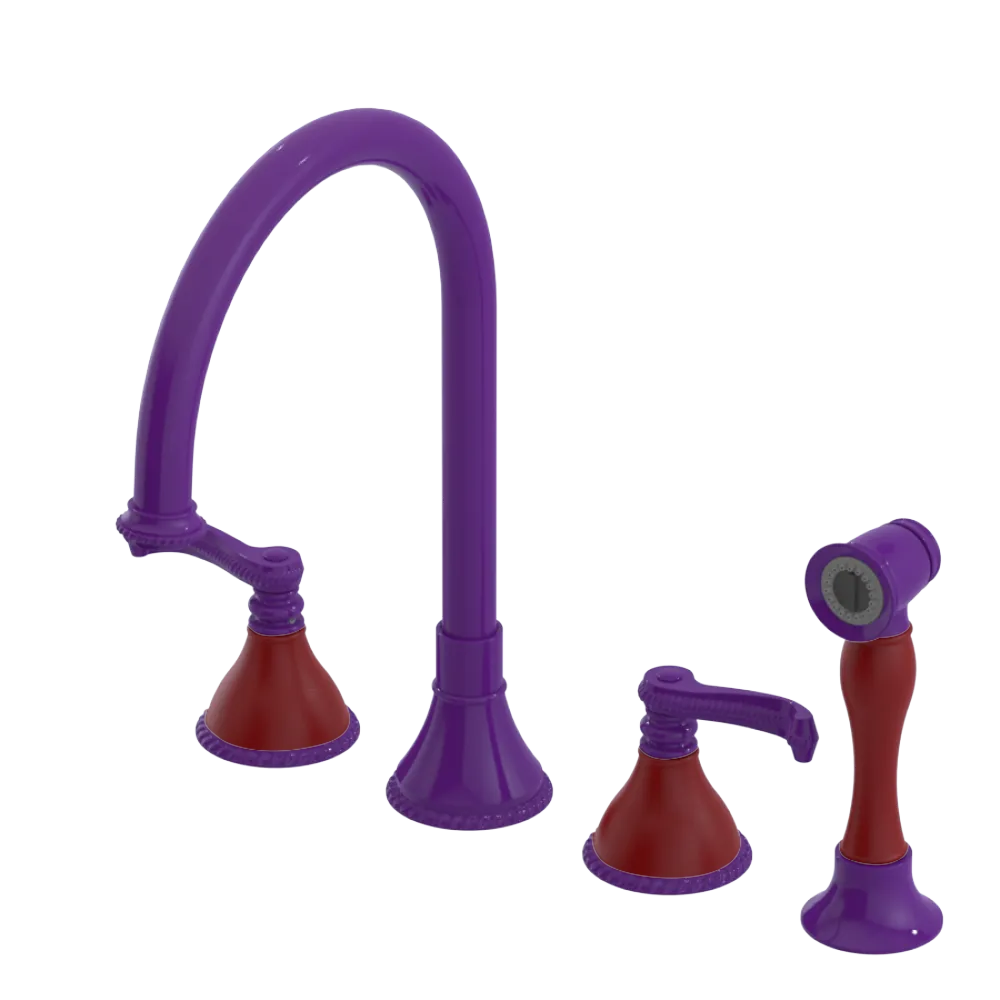 Rubinet Widespread Kitchen Set with Hand Spray Purple Haze