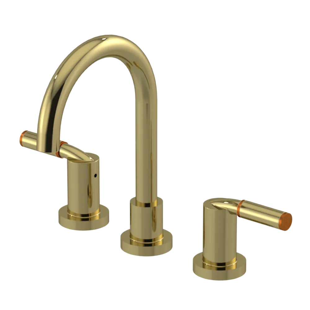 Rubinet Widespread Lav set (less drain) Natural Brass
