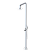 Rubinet Pressure Balance Outdoor Shower with Hand Held Shower & 10" Shower Head - 304 Stainless Steel Satin Chrome