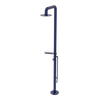 Rubinet Pressure Balance Outdoor Shower with Foot Rinse & 10" Shower Head (with shelf) - 304 Stainless Steel Midnight Blue