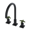 Rubinet Widespread Kitchen Set Matt Black