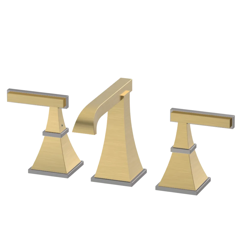 Rubinet Widespread Lav. Set. (less drain) Satin Brass