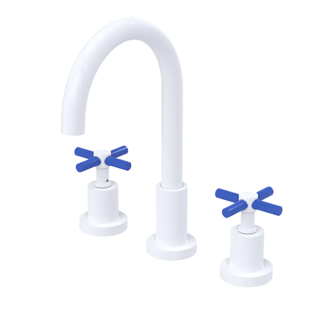 Rubinet Widespread Kitchen Set with LaSalle Spout White