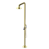 Rubinet Pressure Balance Outdoor Shower with Hand Held Shower & 10" Shower Head - 304 Stainless Steel Bright Brass