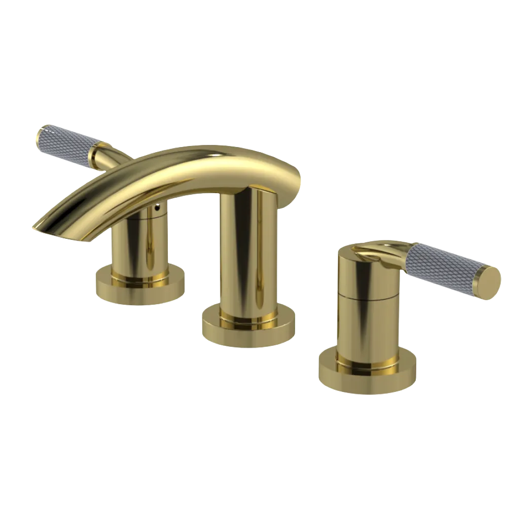 Rubinet Widespread Lav. Set. (less drain) Natural Brass