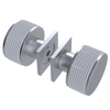 Rubinet Shower Door Knob (set) Satin Chrome