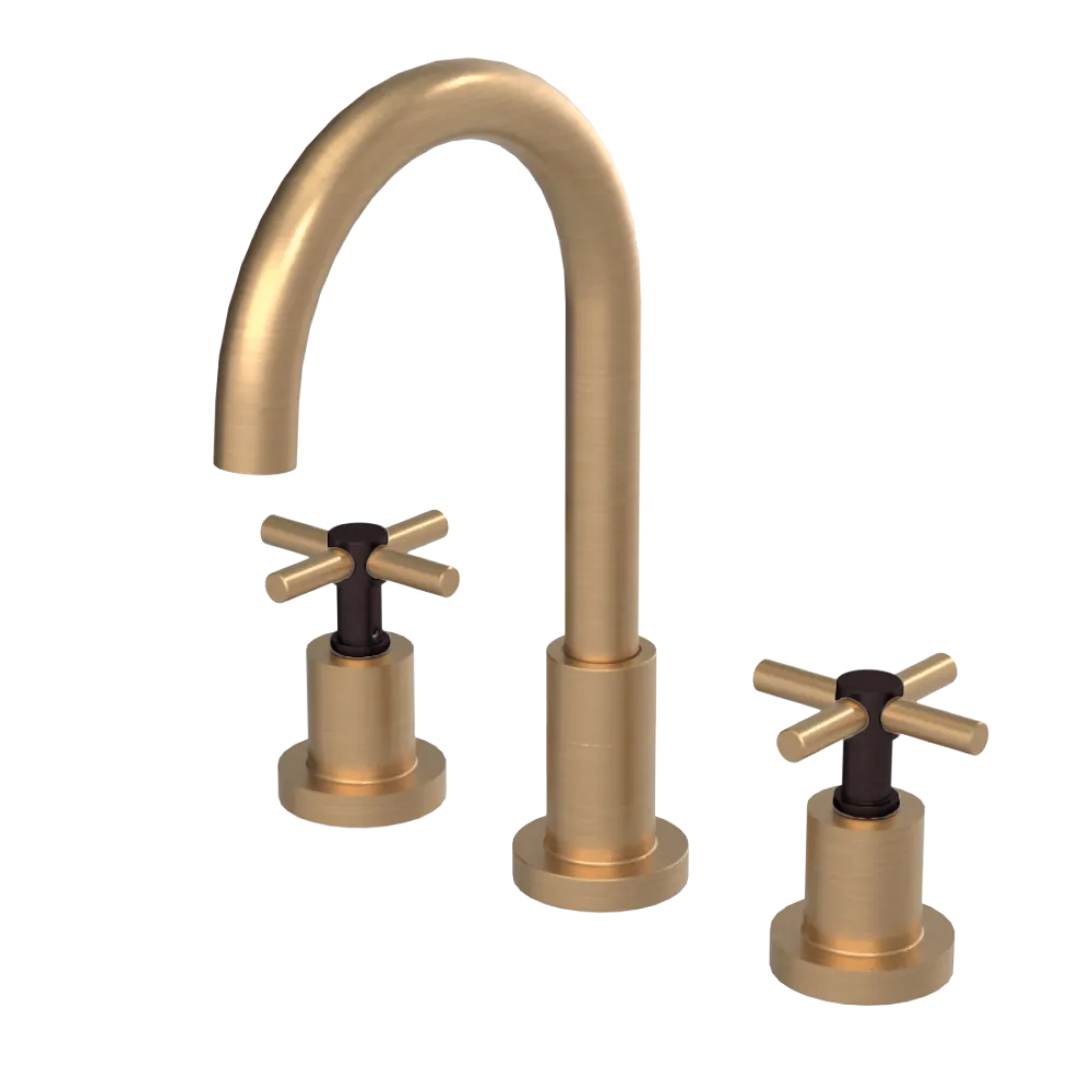 Rubinet Widespread Kitchen Set with LaSalle Spout Satin Gold