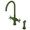 Rubinet Two Handle Single Hole Kitchen Set with LaSalle Spout with Hand Spray Green Envy