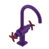 Rubinet Single Hole Dual Handle Lav. Set. (less drain) Purple Haze