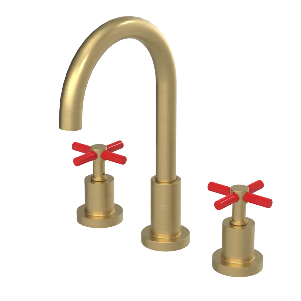 Rubinet Widespread Kitchen Set with LaSalle Spout Satin Brass
