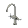 Rubinet Single Hole Dual Handle Lav. Set with LaSalle Spout (less drain) Satin Nickel