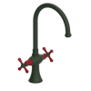Rubinet Two Handle Single Hole Kitchen Set Green Envy