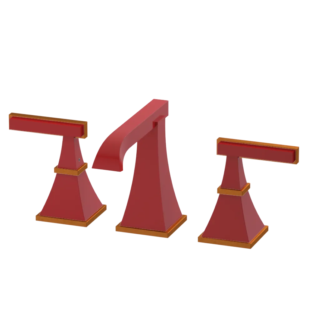 Rubinet Widespread Lav. Set. (less drain) Red