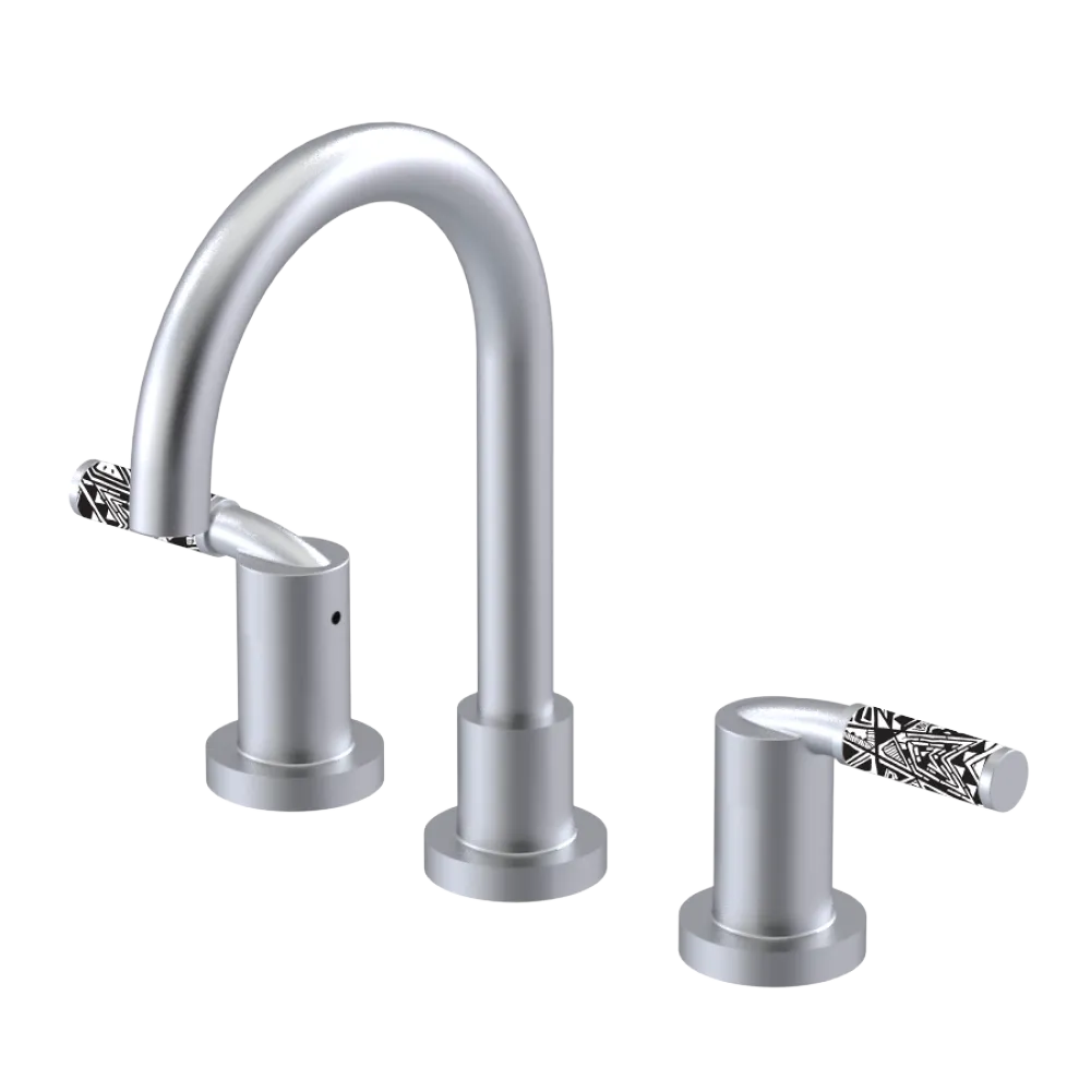Rubinet Widespread Lav set (less drain) Satin Chrome