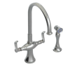 Rubinet Two Handle Single Hole Kitchen Set with Hand Spray Satin Nickel