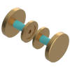 Rubinet Shower Door Knob (set) Satin Gold