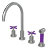 Rubinet Widespread Kitchen Set with LaSalle Spout with Hand Spray Satin Nickel