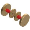 Rubinet Shower Door Knob (set) Satin Gold