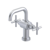 Rubinet Single Hole Dual Handle Lav. Set. (less drain) Satin Chrome