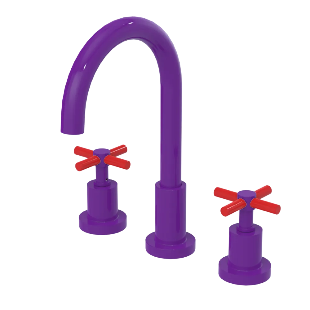 Rubinet Widespread Kitchen Set with LaSalle Spout Purple Haze