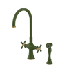 Rubinet Two Handle Single Hole Kitchen Set with Hand Spray Green Envy