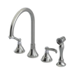 Rubinet Widespread Kitchen Set with Hand Spray Satin Nickel