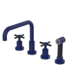Rubinet Widespread Kitchen Set with Hand Spray Midnight Blue
