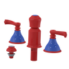Rubinet Bidet Fitting with Spray, Diverter, and Vacum Breaker (Less Drain) Red