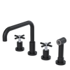 Rubinet Widespread Kitchen Set with Hand Spray Matt Black