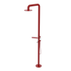 Rubinet Pressure Balance Outdoor Shower with Hand Held Shower & 10" Shower Head (with shelf) - 304 Stainless Steel Maroon