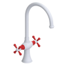 Rubinet Two Handle Single Hole Kitchen Set Matt White