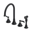 Rubinet Widespread Kitchen Set with Hand Spray Matt Black