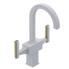 Rubinet Single Hole Dual Handle Lav. Set. (less drain) Matt White