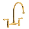 Perrin & Rowe Georgian Era Bridge Kitchen Faucet Without Unions