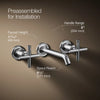Purist® Wall-mount bathroom sink faucet trim with Cross handles, 1.2 gpm