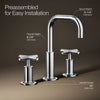 Purist® Widespread bathroom sink faucet with Cross handles, 1.2 gpm