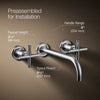 Purist® Wall-mount bathroom sink faucet trim with Cross handles, 1.2 gpm
