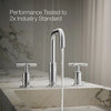 Purist® Widespread bathroom sink faucet with Cross handles, 1.2 gpm