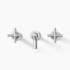 Purist® Wall-mount bathroom sink faucet trim with Cross handles, 1.2 gpm