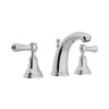 Perrin & Rowe Georgian Era High Neck Widespread Bathroom Faucet - With White Porcelain Lever Handle.3712LSP-APC