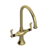 Rubinet Two Handle Single Hole Kitchen Set Natural Brass