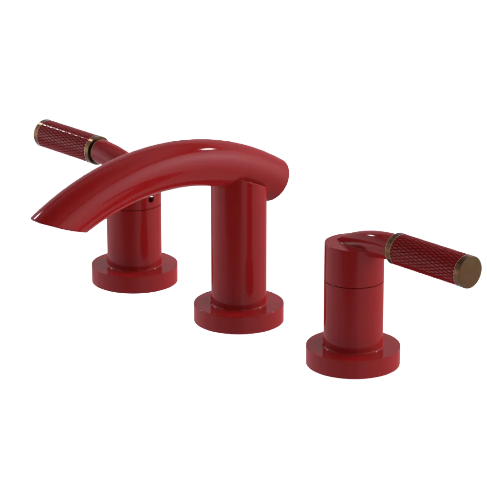 Rubinet Widespread Lav. Set. (less drain) Red